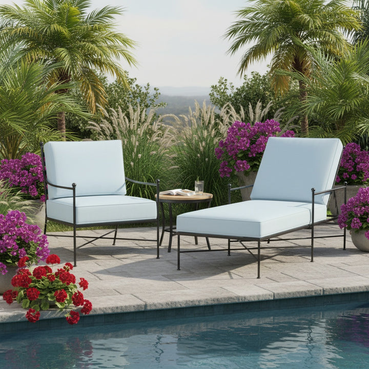 Provence Sunbrella Outdoor Club Chair-Outdoor Accent Chairs-Sunset West-LOOMLAN