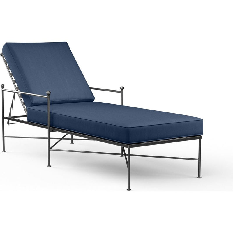 Provence Sunbrella Outdoor Lounge Chaise-Outdoor Chaises-Sunset West-Spectrum Indigo-LOOMLAN