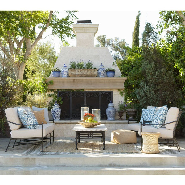 Provence Sunbrella Outdoor Loveseat-Outdoor Sofas & Loveseats-Sunset West-LOOMLAN