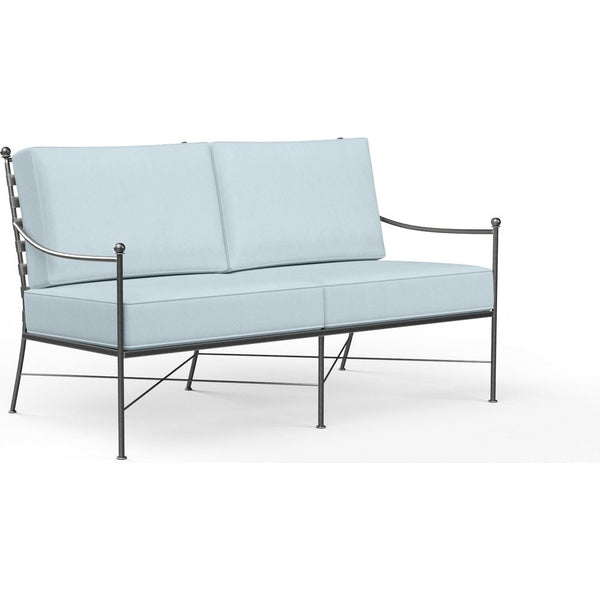 Provence Sunbrella Outdoor Loveseat-Outdoor Sofas & Loveseats-Sunset West-Canvas Skyline-LOOMLAN