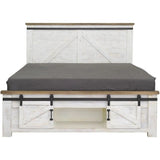 Provence White Wood Platform Bed Storage