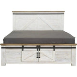 Provence White Wood Platform Bed Storage