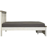 Provence White Wood Platform Bed Storage