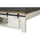 Provence White Wood Platform Bed Storage