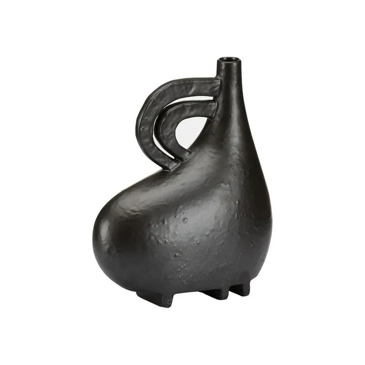 Punalu'u Black Glazed Ceramic Vase - LOOMLAN - Wildwood - Vases & Jars