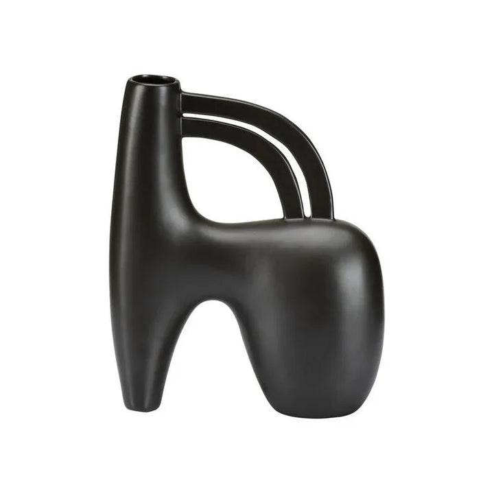 Punalu'u Black Glazed Ceramic Vase - LOOMLAN - Wildwood - Vases & Jars