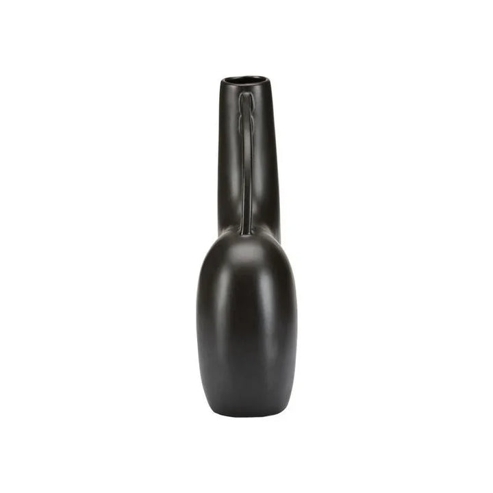 Punalu'u Black Glazed Ceramic Vase - LOOMLAN - Wildwood - Vases & Jars