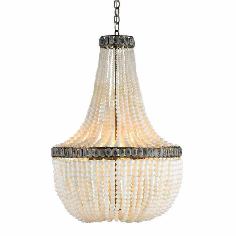 Pyrite Bronze Cream Gray Hedy Chandelier Skouras