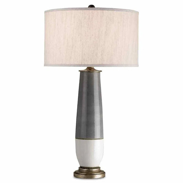 Pyrite Bronze Gray White Crackle Urbino Table Lamp Table Lamps LOOMLAN By Currey & Co