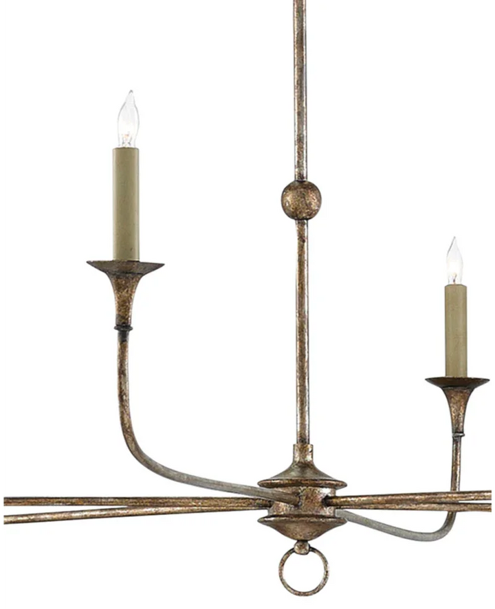 Pyrite Bronze Nottaway Bronze Large Chandelier - LOOMLAN - Currey & Co - Chandeliers