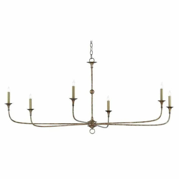 Pyrite Bronze Nottaway Bronze Large Chandelier - LOOMLAN - Currey & Co - Chandeliers