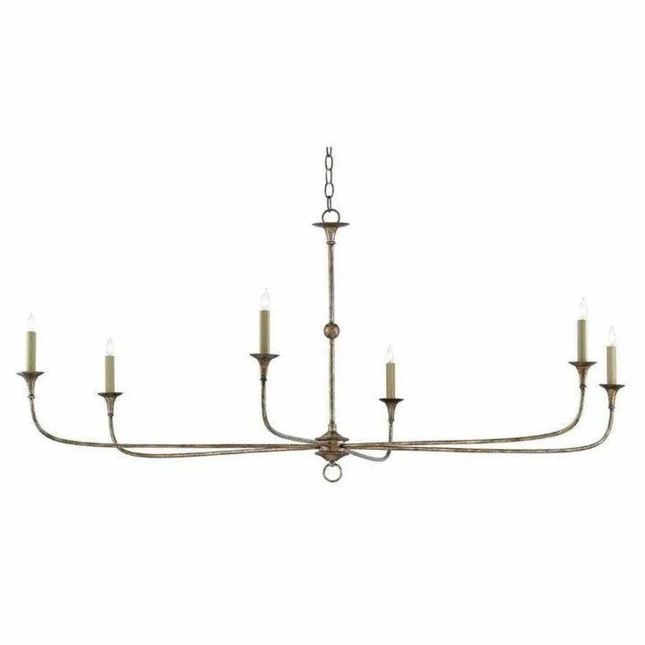 Pyrite Bronze Nottaway Bronze Large Chandelier - LOOMLAN - Currey & Co - Chandeliers