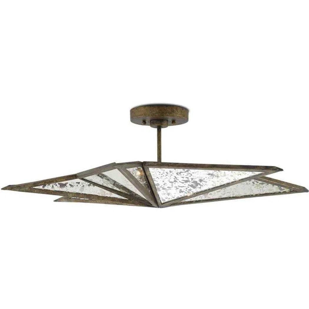 Pyrite Bronze Raj Mirror Stargazer Semi-Flush