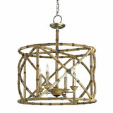 Pyrite Bronze Washed Wood Natural Palm Beach Lantern