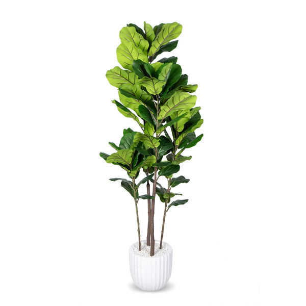 Faux Botanical Indoor Fiddle Leaf Tree Planter