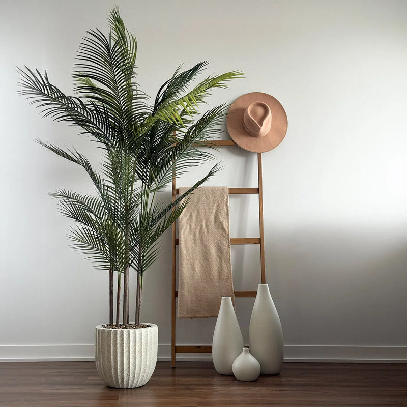 Faux Botanical Outdoor Madagascar Palm Planter