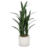 Faux Botanical Outdoor Sanseveria Planter