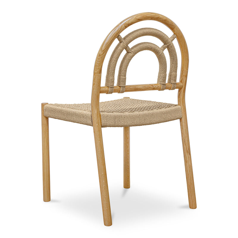 Avery Natural Solid Oak and Paper Rope Armless Dining Chair – Set Of Two