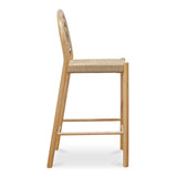 Avery Natural Solid Oak and Paper Rope Counter Stool