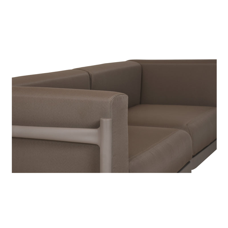 Suri Polyester and Polypropylene Coffee Brown Outdoor 2-Seat Sofa
