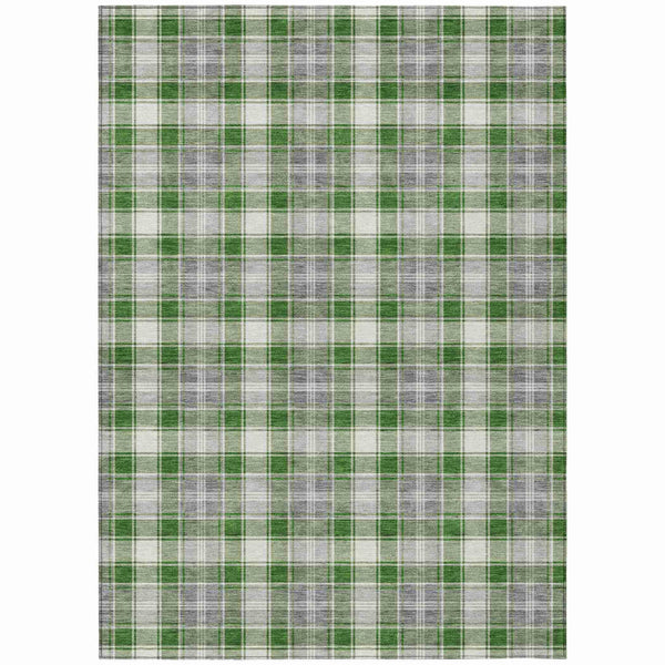Quaanor Green Washable Indoor-Outdoor Rug