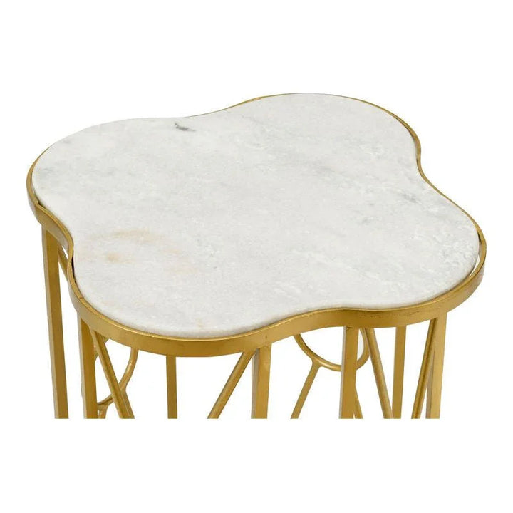 Quadrafoil Marble Top Side Table - LOOMLAN - Wildwood - Side Tables