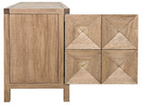 Quadrant Wood Sideboard With 3 Doors-Sideboards-Noir-LOOMLAN