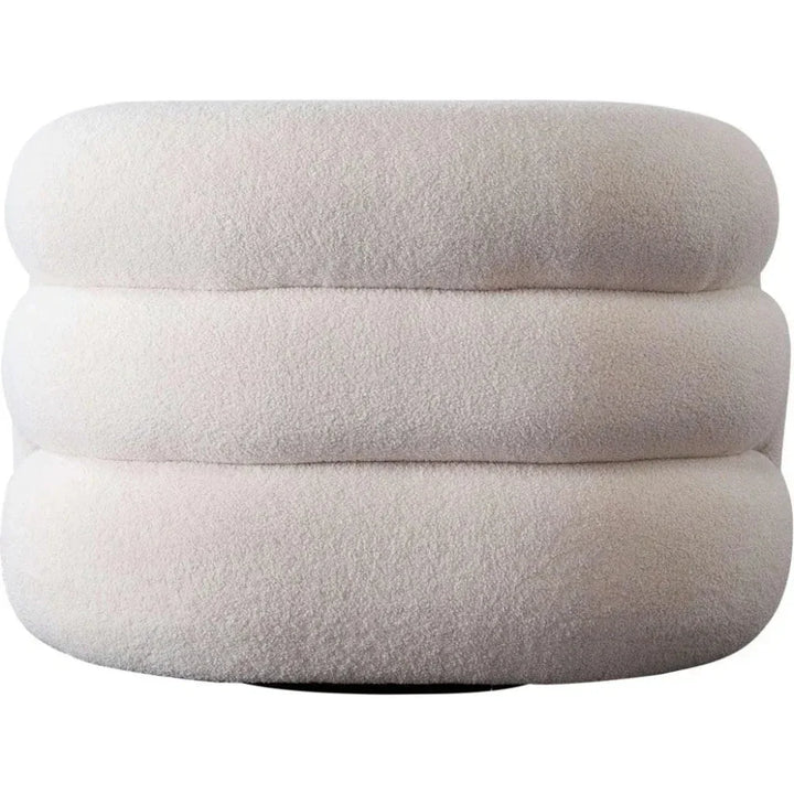 Quantum Swivel Accent Chair in Ivory Sherpa - LOOMLAN - Club Chairs