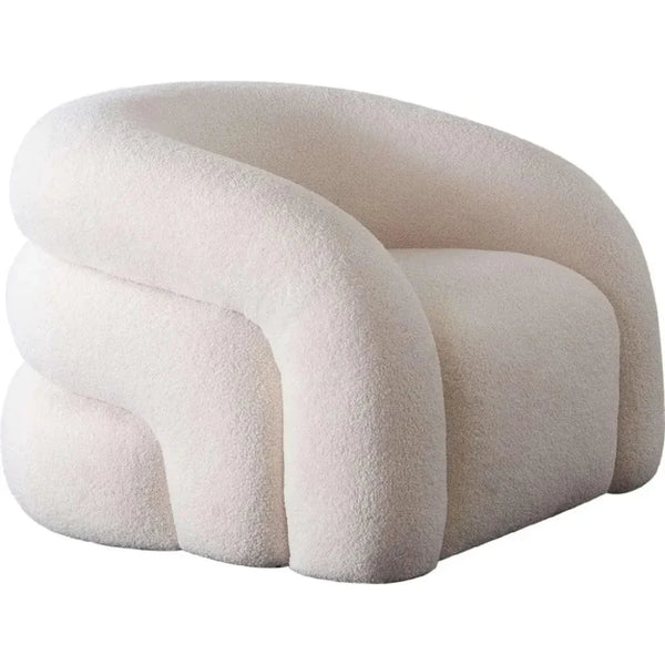 Quantum Swivel Accent Chair in Ivory Sherpa - LOOMLAN - Club Chairs