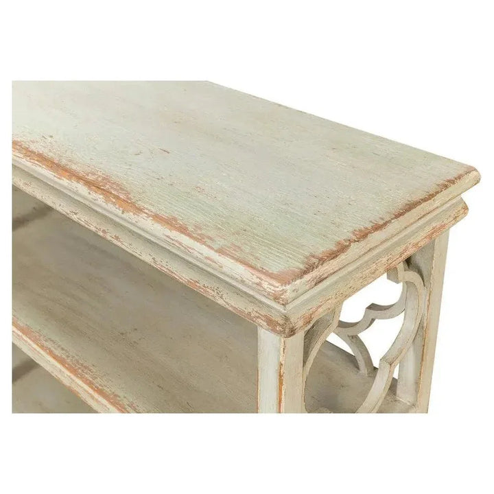 Quatrefoil Bookshelf Console Table Shelves - LOOMLAN - Sarreid - Console Tables