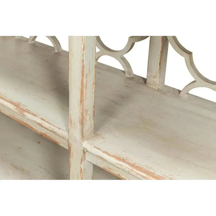 Quatrefoil Bookshelf Console Table Shelves - LOOMLAN - Sarreid - Console Tables