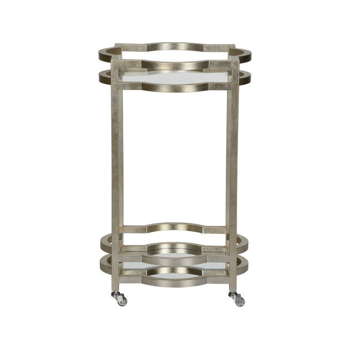 Quatrefoil Silver Bar Cart-Home Bar Carts-Chelsea House-LOOMLAN