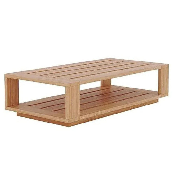 Qube Rectangular Teak Outdoor Coffee Table-Outdoor Coffee Tables-HiTeak-LOOMLAN