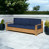 Qube Teak Deep Seating Outdoor Sofa with Sunbrella Cushions-Outdoor Sofas & Loveseats-HiTeak-LOOMLAN