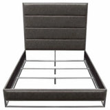 Queen Bed Frame in Weathered Grey Leatherette Beds LOOMLAN By Diamond Sofa
