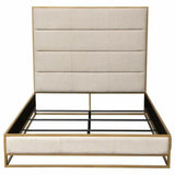 Queen Bed in Sand Fabric with Hand Gold Metal Frame Beds LOOMLAN By Diamond Sofa