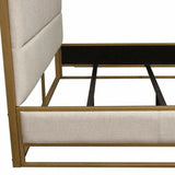 Queen Bed in Sand Fabric with Hand Gold Metal Frame Beds LOOMLAN By Diamond Sofa