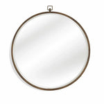 Quinn 36" Round Antique Bronze Wall Mirror