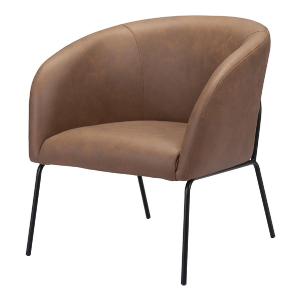 Quinten Accent Chair Vintage Brown Club Chairs LOOMLAN By Zuo Modern