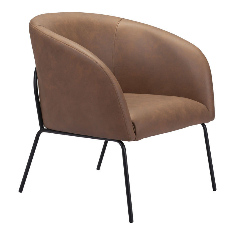 Quinten Accent Chair Vintage Brown Club Chairs LOOMLAN By Zuo Modern