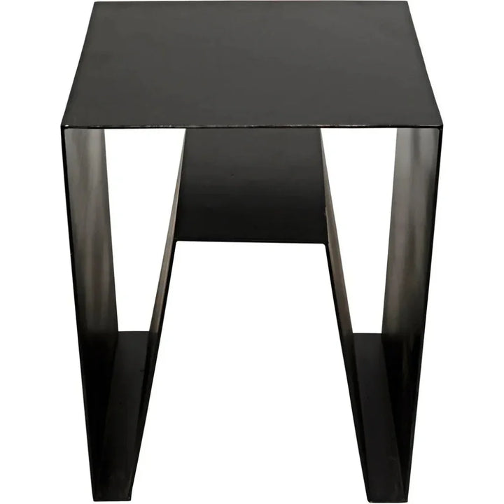 Quintin Black Steel Rectangle Side Table - LOOMLAN