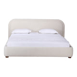 Colin Polyester and Solid Pine Ivory Queen Bed