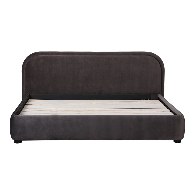 Colin Polyester and Solid Pine Coffee Black King Bed