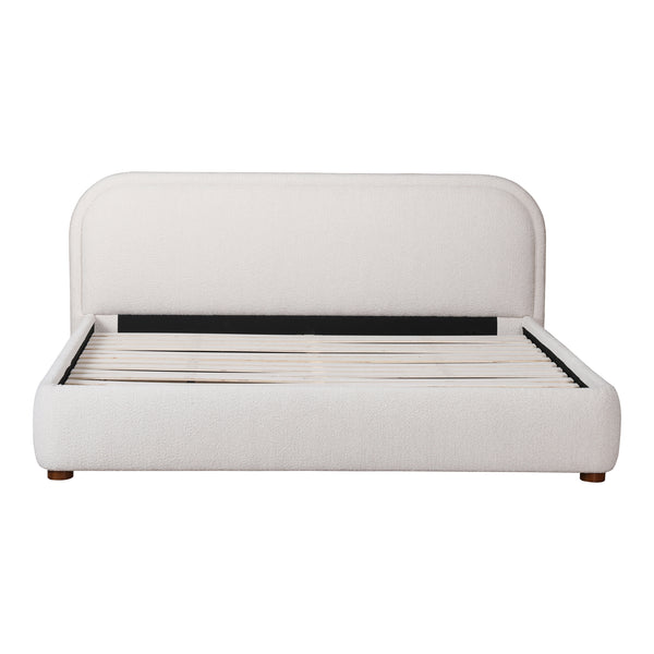 Colin Polyester and Solid Pine Off-White King Bed