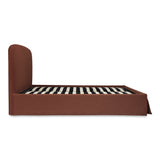 Joan Polyester and Solid Wood Dark Red Queen Storage Bed