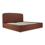 Joan Polyester and Solid Wood Dark Red Queen Storage Bed