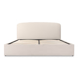Joan Polyester and Solid Wood Ivory Queen Storage Bed