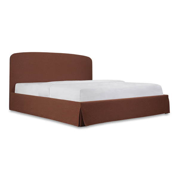 Joan Polyester and Solid Wood Dark Red King Storage Bed
