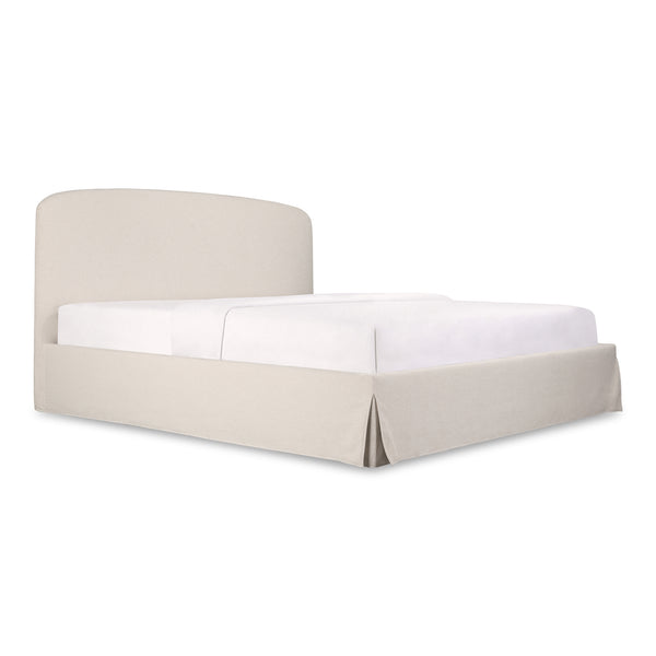 Joan Polyester and Solid Wood Ivory King Storage Bed