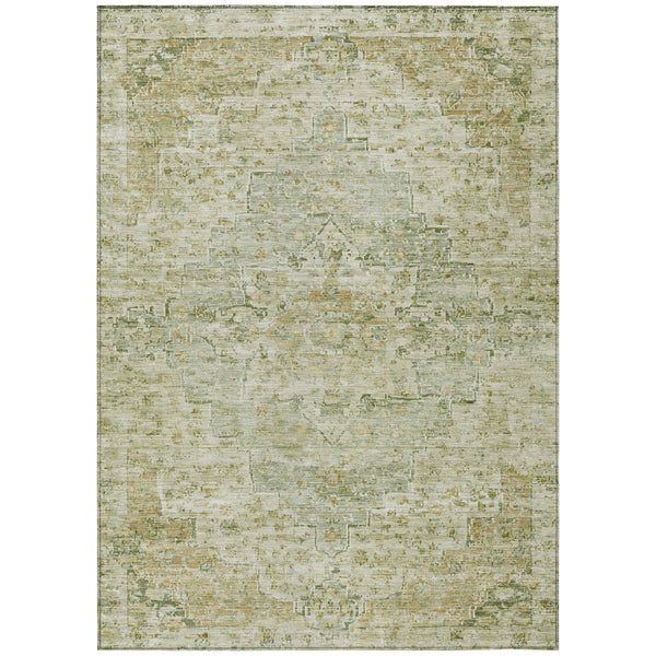 Raeor Green Washable Indoor-Outdoor Rug